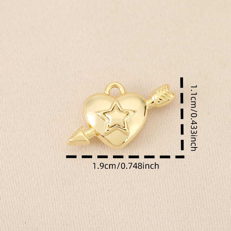 3pc Copper Inlaid Synthetic Zirconia Arrow Through Heart Pendant Set